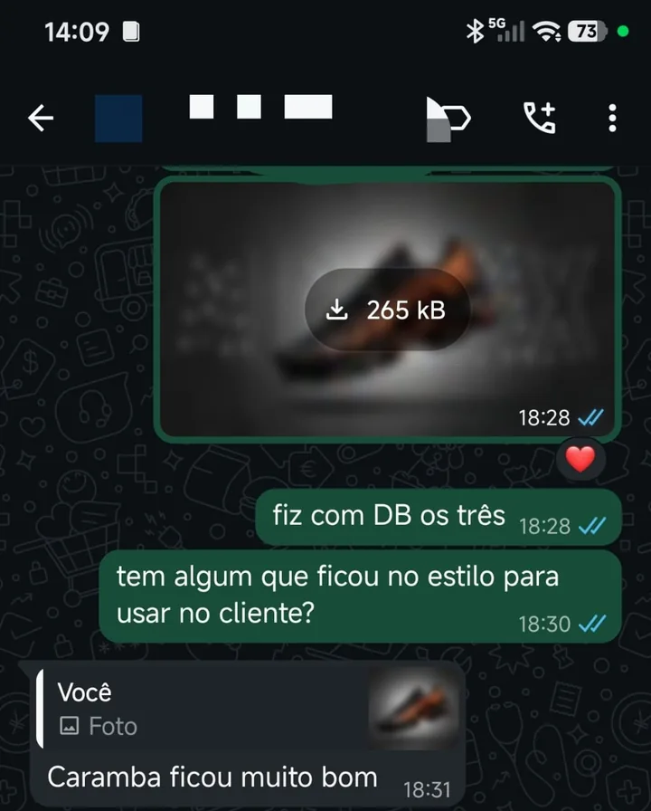 Conversa no WhatsApp em que o cliente aprova a arte entregue