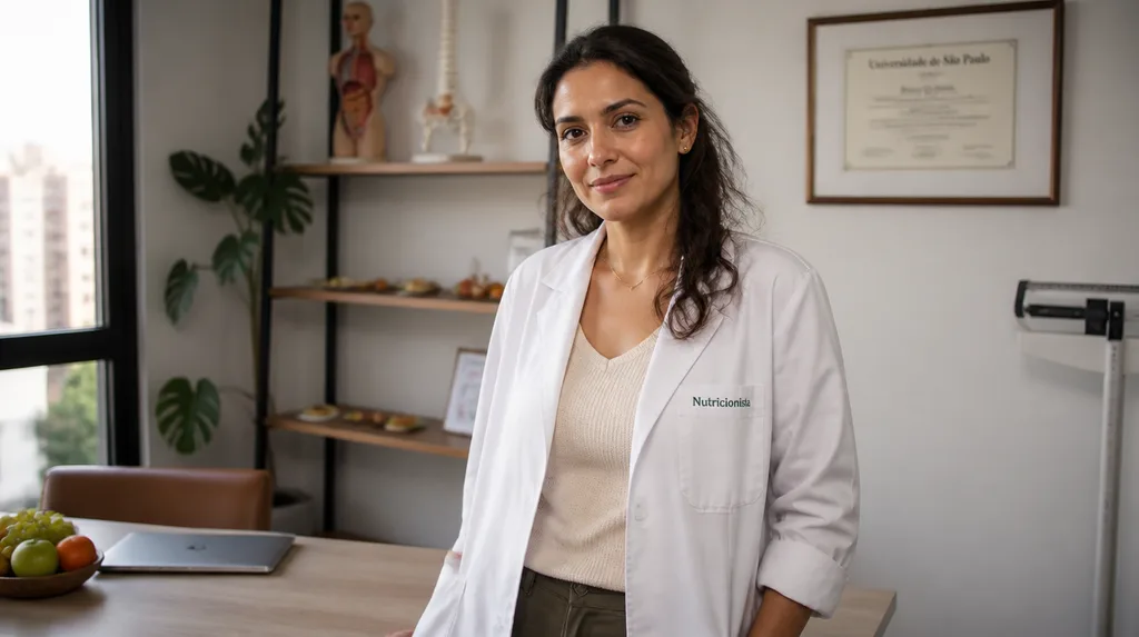 Consultório da Rafaela Lima, com mesa de atendimento e balança