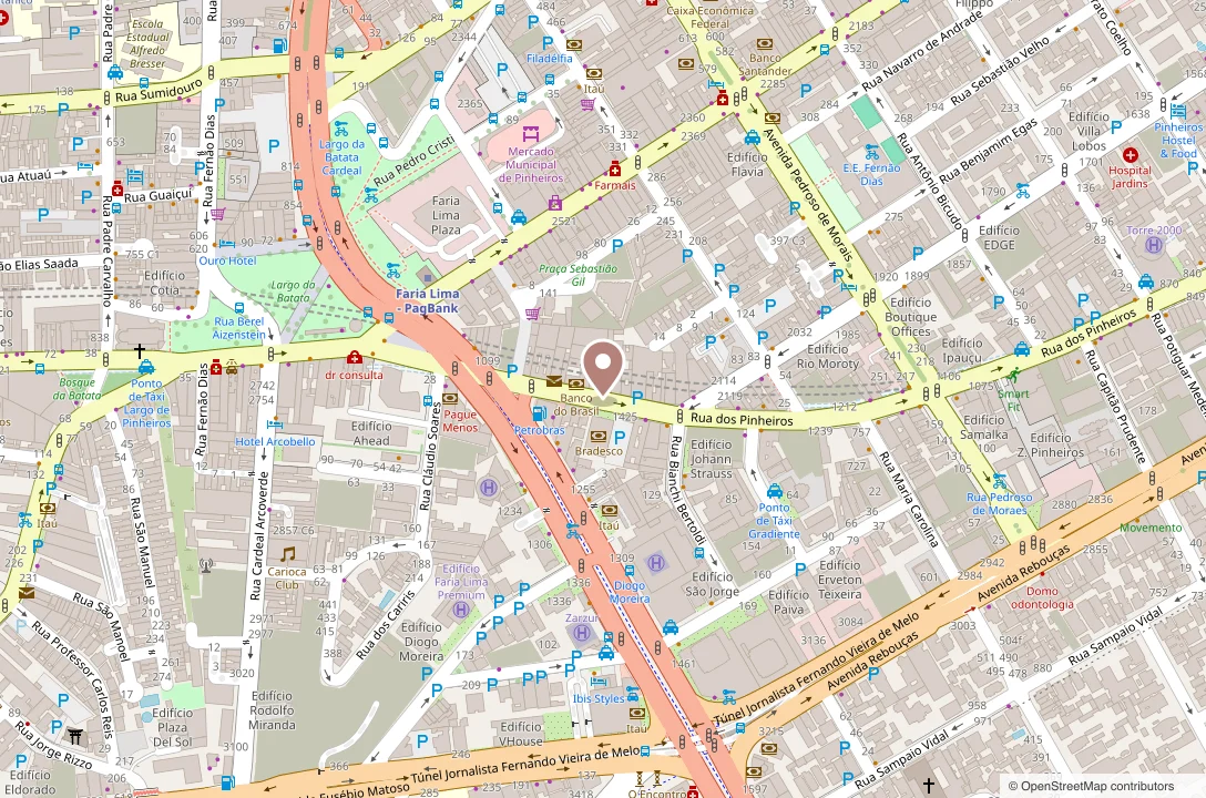 Mapa com a localização do consultório da Rafaela Lima